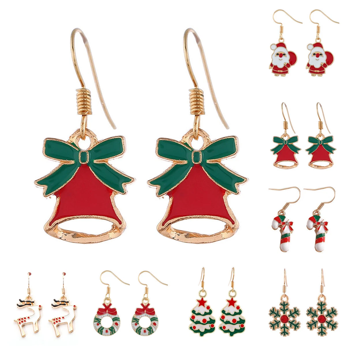 Christmas themed earrings outlet