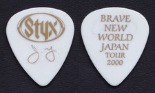 Styx James Young Signature White Guitar Pick - 2000 Brave New World Japan Tour