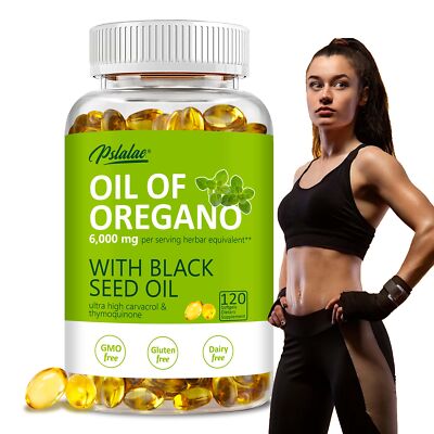 120pcs Oil of Oregano - with Carvacrol, Black Seed Oil - Natural Immune Support
