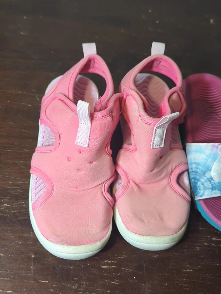 Nike Benassi Kawa Tie Dye Láser Deslizables Niñas Talla 12 Niños Gato y Jack Foto 3 de 4