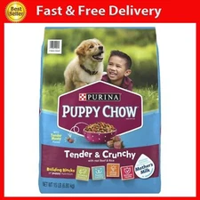 Purina Puppy Chow High Protein Dry Puppy Food, Tender & Crunchy with Real Beef,