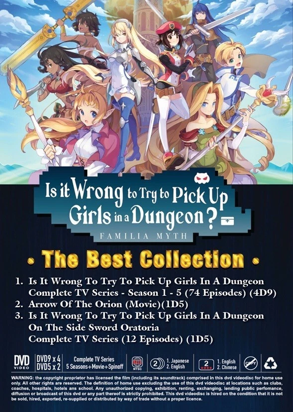 DVD Anime Is It Wrong To Try Pick Up Girls In Dungeon? Season 1-5 +Movie English - Image 2 of 4