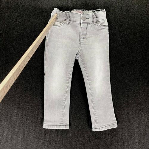 Childrens Place Girls Size 2T Adjustable Waist Gray Denim Skinny Jeans - Afbeelding 1 van 4