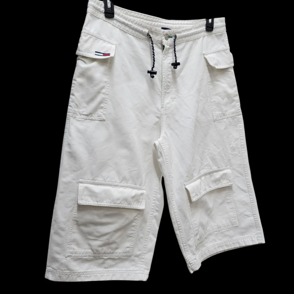 Tommy Hilfiger Mujer Pantalones Capri Sueltos Pierna Ancha Carga Cintura Grande 34" Entrepierna 17" Foto 3 de 4