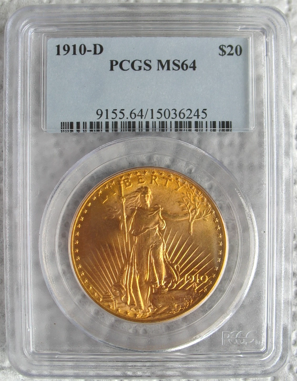 1910-D Saint-Gaudens Gold Double Eagle PCGS MS-64 20 Dollars