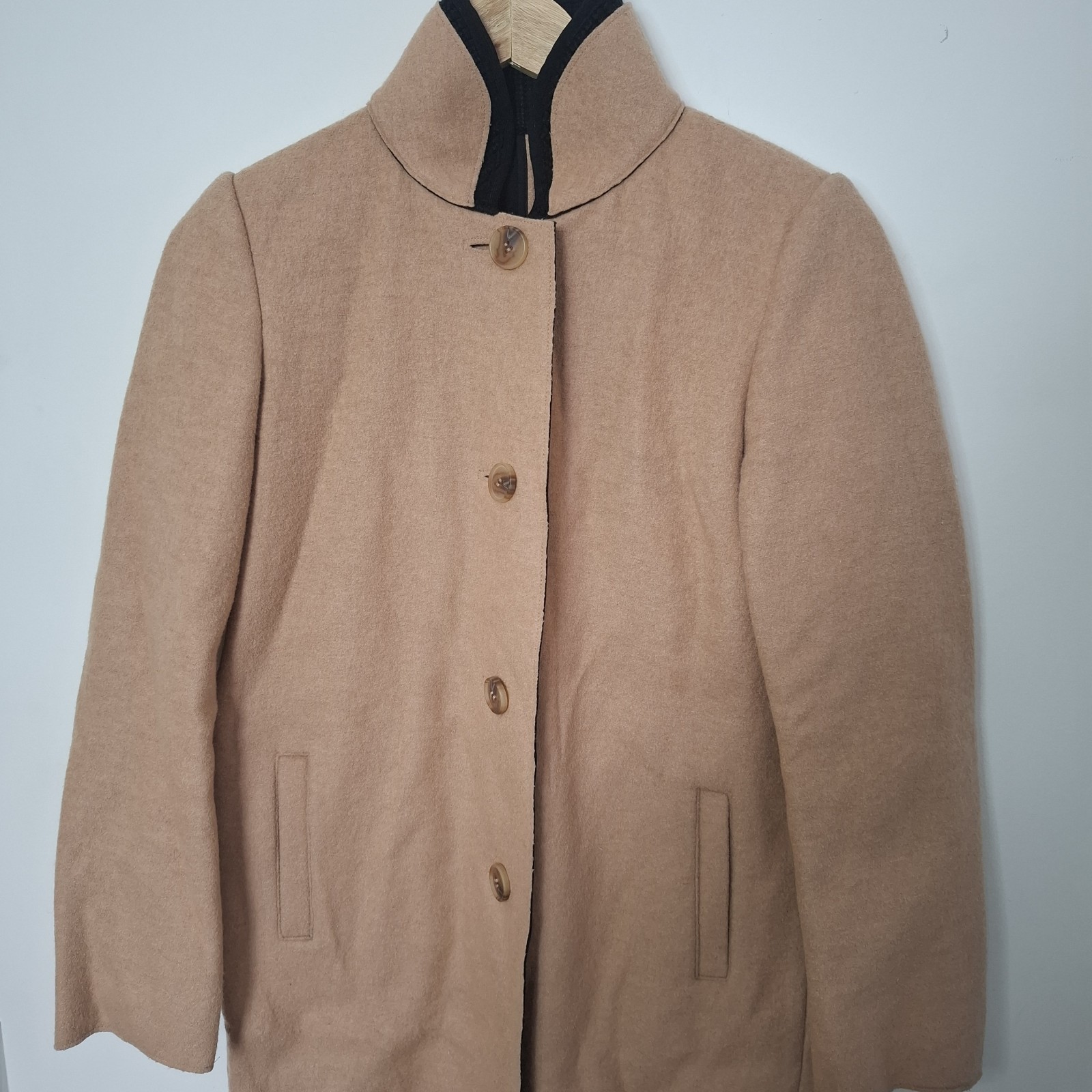 MAJE Fall Winter 2019 Beige Wool Buttoned Ecru Tr… - image 3