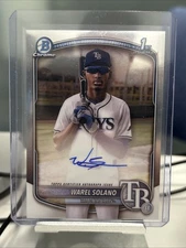 2025 Bowman Chrome Warel Solano Auto 1st Prospect #CPA-WS Rays