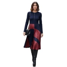 Stella McCartney Lottie Colorblock Pleated Midi Dress Size XS