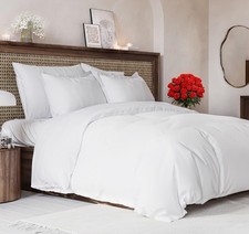 Queen Duvet Cover, Extra Soft, 2 Pillow Shams, Wrinkle Free, White