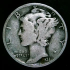 1931-S Mercury Dime - 90% Silver - Free Shipping!