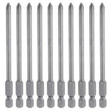 10pcs Magnetic Phillips Screwdriver Bit PH1 1/4" Hex Shank 100mm Long 4.5mm Rod