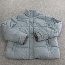 Patagonia Jacket Womens XL Gray Down Puffer Quilted Full Zip Pockets Warm