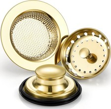 3 Pcs Kitchen Sink Drain Strainer and Stopper Stainless Steel Garbage Disposal