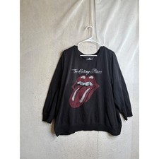 The Rolling Stones Graphic Sweatshirt Black Long Sleeve Crewneck Size 5 9096
