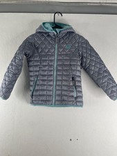snozu girls jacket quilted small 7-8 silver frozen edition