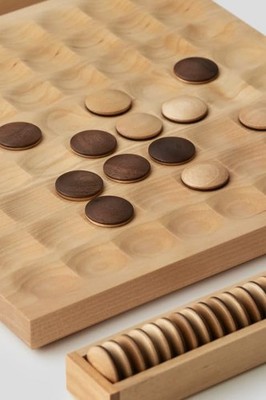 Wooden Othello Reversi Game Sasaki Kogei With Box Natural wood wooden toy New FS