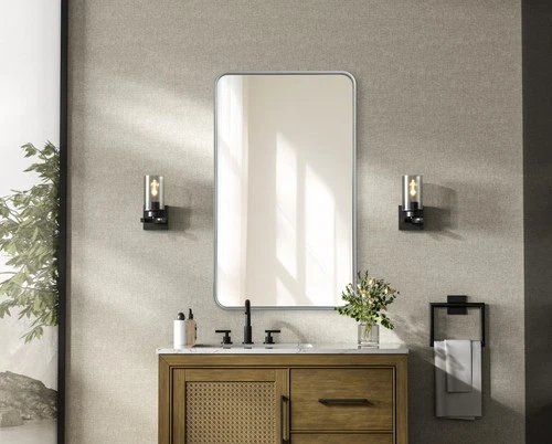 Elegant Lighting MR8A2440 Remy 24"W x 40"H Rectangular Flat - Silver - Picture 8 of 12