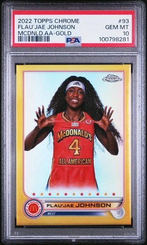 2022 Topps Chrome McDonald's All American Basketball Gold Refractor Flau'jae Johnson #93