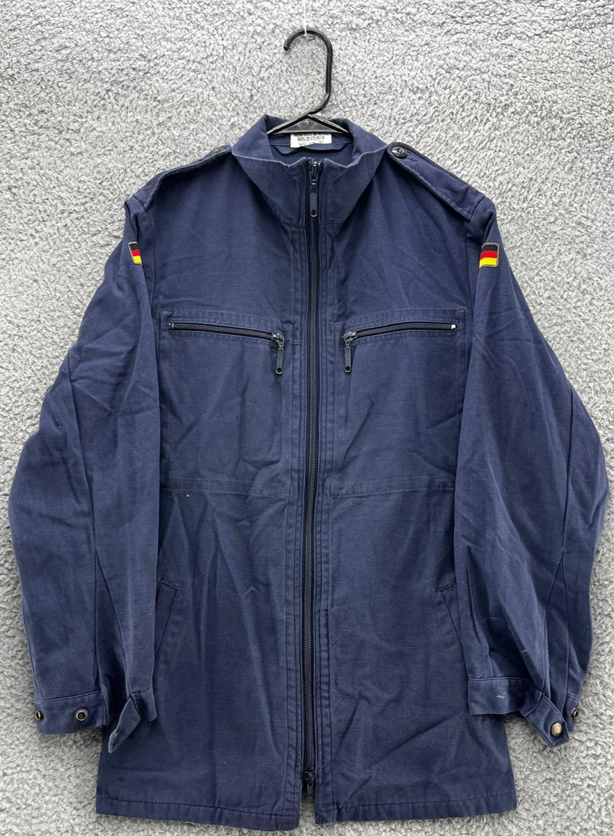 German Bundeswehr Navy Blue Military Jacket Zip Front Field Coat w