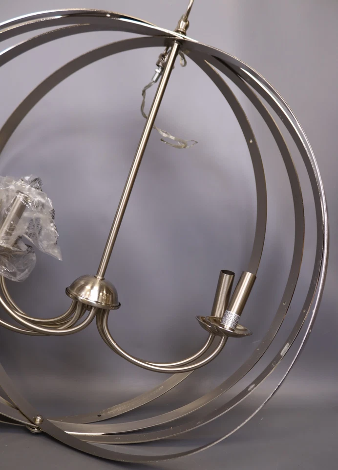 Lámpara de araña interior de seis luces Westinghouse 6328300 Stella Mira níquel cepillado Foto 4 de 4