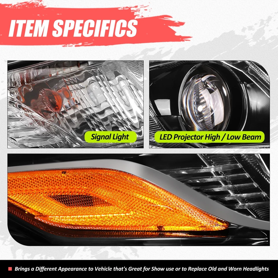 Faro proyector LED estilo fábrica para Toyota Camry 18-22 negro transparente derecho Foto 3 de 4