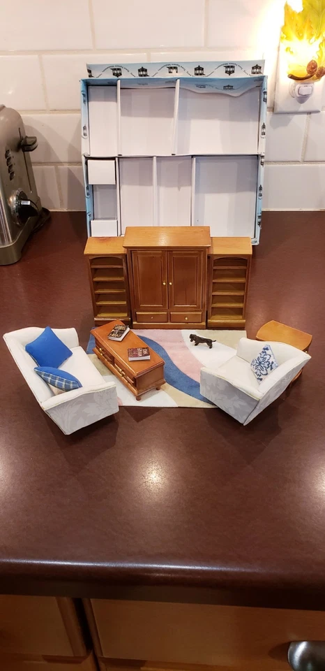 Juego de sala de estar moderno Town Square Miniatures para casa de muñecas nuevo en caja Foto 2 de 4