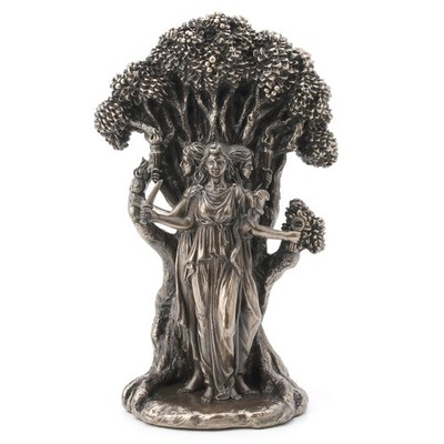 Veronese Design 7 1/4'' Triple Moon Goddess Hecate Resin Statue Antique Bronze