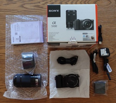 Sony Alpha 5100 ILCE5100YB.CEC Set Kamera & 2 Objektive 16-50mm + 55-210mm