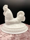 Imperial Rooster on Nest Milk Glass Vintage TOP ONLY