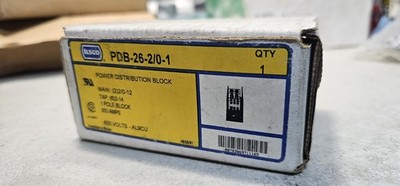 NEW Ilsco PDB-26-2/0-1 Power Distribution BlockTAP: (6)2-14 1 POLE 350 AMPS