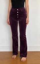 Genuine Vintage 90 s Purple Plush Velvet Pants All Cotton Size 10