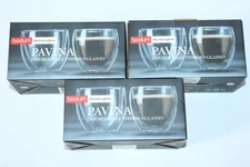Set of (6) BODUM 4557 PAVINA Double Walled Thermo Glasses 2.5 oz Espresso Shot