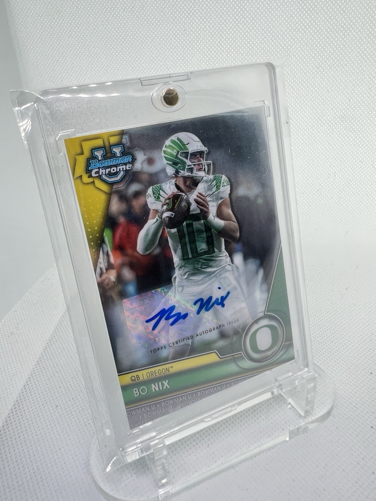 🏈 2023 Bowman Bo Nix University Chrome Prospect Autographs #159 Auto Oregon