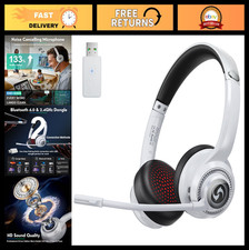 Ultra Lightweight Wireless Headset with Mic, 50 Hours Playtime, Bluetooth On-Ea