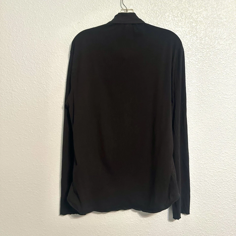 James Perse Cotton Shirt Mens Size 1 Black Long Sleeve Button Back Jersey Knit - Image 2 of 4