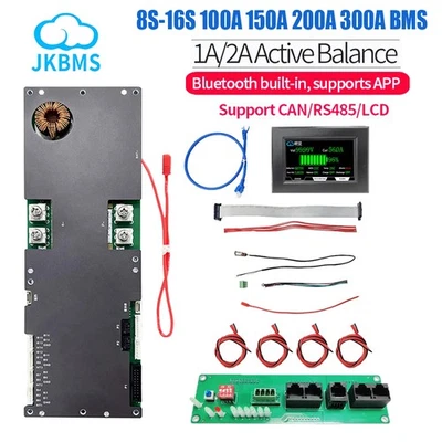 JKBMS JK Smart Inverter BMS 8S-16S 100/150/200/300A per accumulo energia famiglia lotto ADE