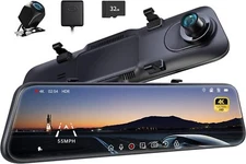  P12 Pro 4K Mirror Dash Cam, 12'' Rear View Mirror Camera Smart Driving As