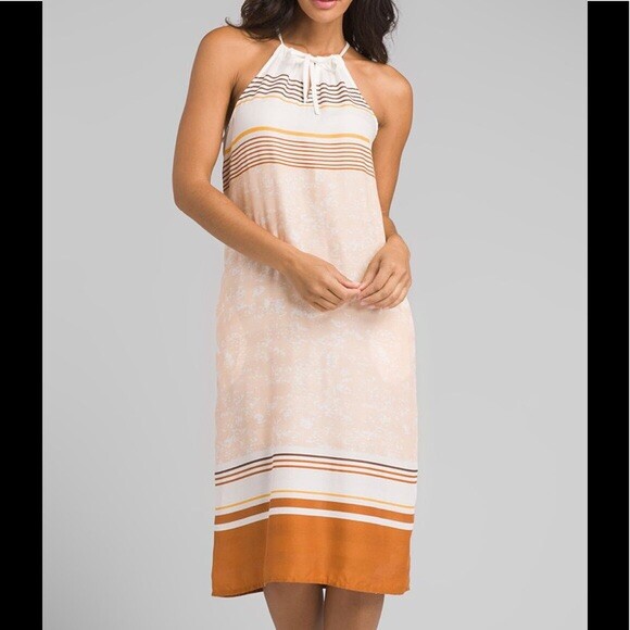 A14 Prana Parisol Keyhole Halter Shift Midi Dress Peach Stripe Floral India Sz M | eBay A14 Prana Parisol Keyhole Halter Shift Midi Dress Peach Stripe Floral India Sz M | eBay