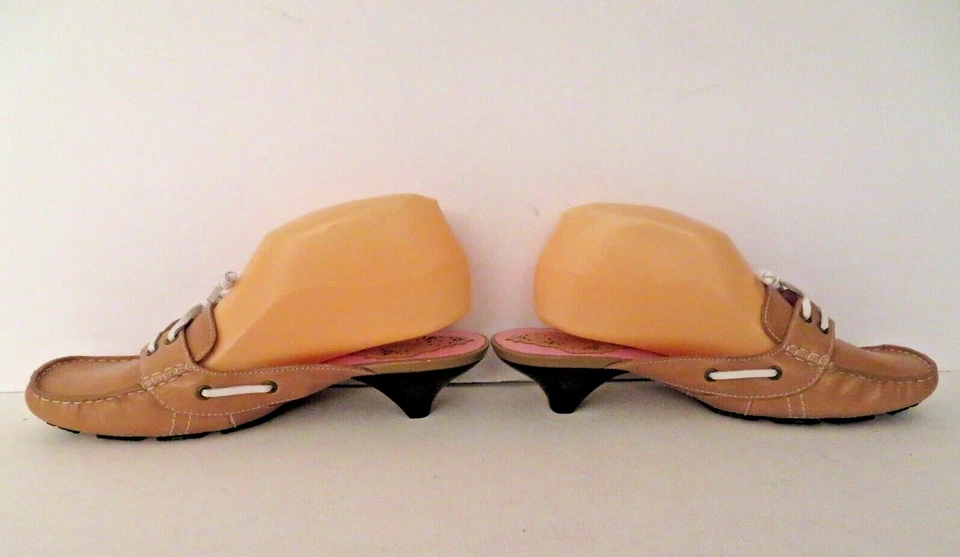 Indigo by Clarks Talla 8.5B Cuero Mules Tacones Sandalias Zapatos Deslizables Sin Cordones Nuevo Foto 3 de 4