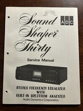 ADC Sound Shaper Thirty 30 Frequency Equalizer Service Manual Original Genuine
