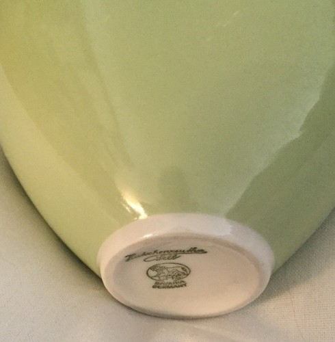 PORZELLANVASENSCHALE ACHTZIGER HUTSCHENREUTHER CELADON GRÜNES HERZ DESIGN