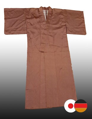 Damen - dünner Yukata Kimono 5 - Punkte - lila-violett, Obi: gold (aus Japan)