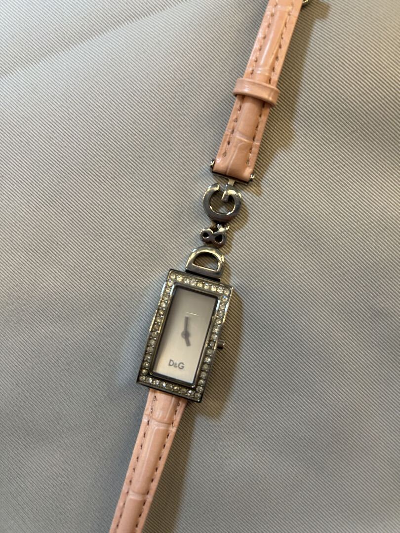 Dolce & Gabbana Analog Quartz Women 00S Y2K D&G Pink Leather