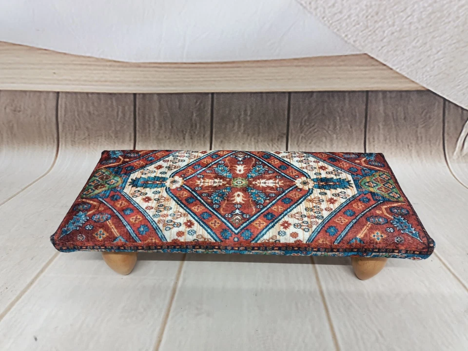 Upholstered footstool Bed step stool Bohemian stool Fireside stool Foot Riser - Image 3 of 4