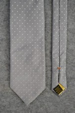 Donald J. Trump Designer Neck Tie Mens One Size Gray Polka Dot 100% Silk Classic