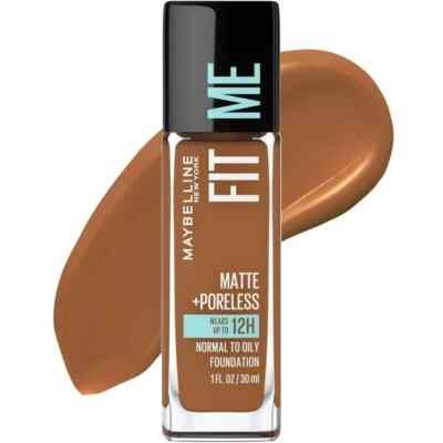 Maybelline Fit Me Matte + Poreless Liquid Foundation Makeup, 360 Mocha, 1 fl oz