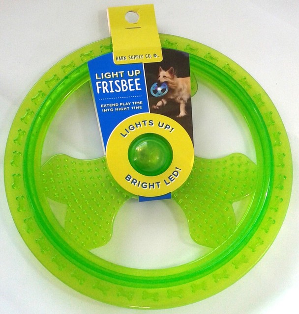 Bark Light up Bright LED Frisbee Dog Toy Fun Day & Night for sale