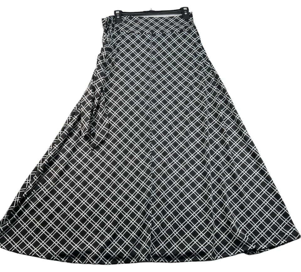 NY Collection Maxi Skirt Womens size Large Petite PL Black White Pull on New - Image 2 of 4