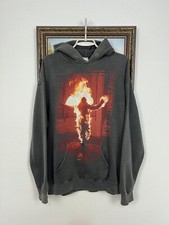 Vintage Rammstein Burning Man Hoodie Over Print Jacket Mens Rare Tee Hype Size L
