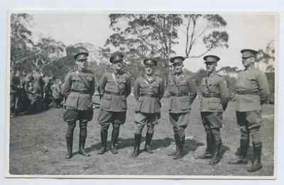 WW2 RP POSTCARD WOODSIDE ARMY CAMP GROUP OF NAMED OFFICERS SOUTH ...